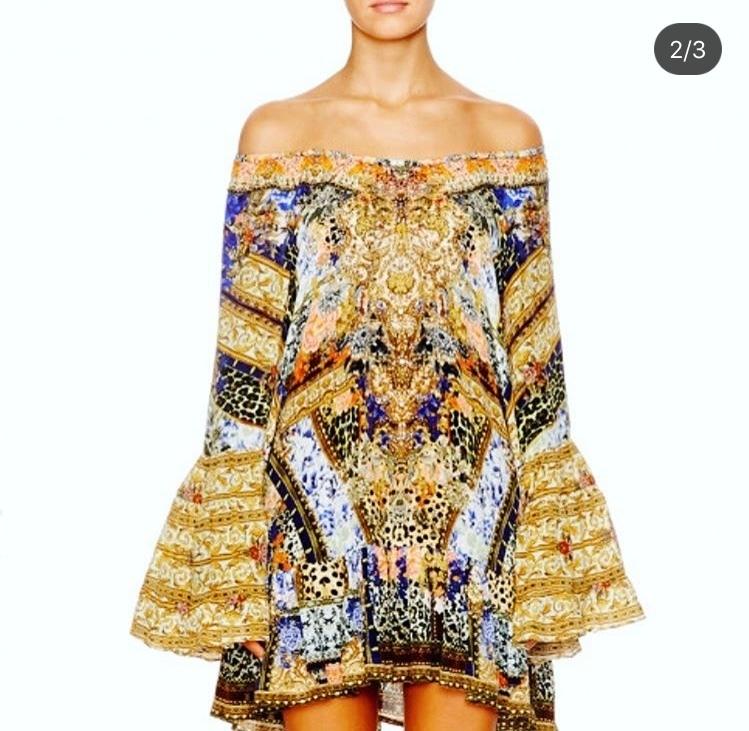 Camilla Two Of A Kind A Line Frill Dress Print Size 2 - Image 2