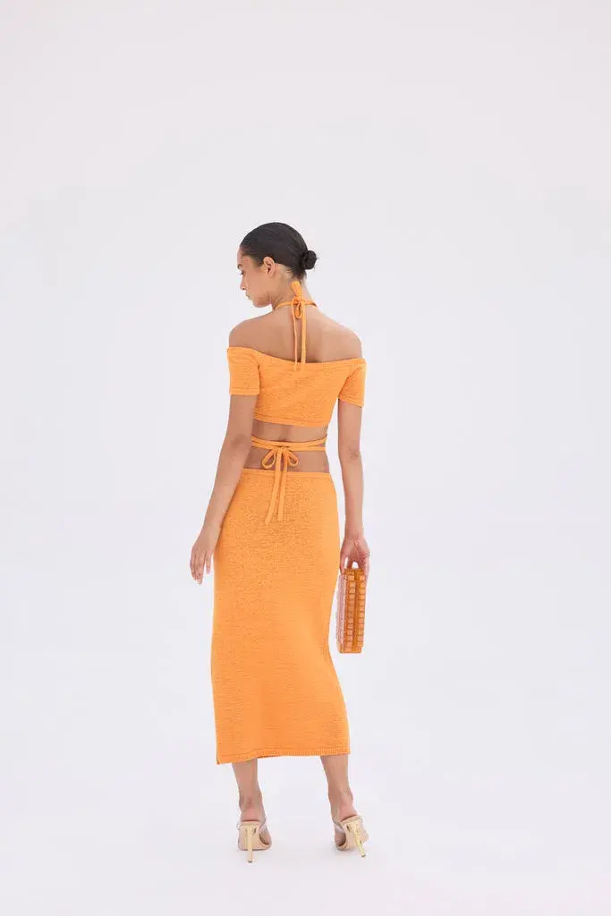Cult Gaia Cessaly Knit Top & Hedda Knit Skirt Set Marigold Orange Size XS - Image 2