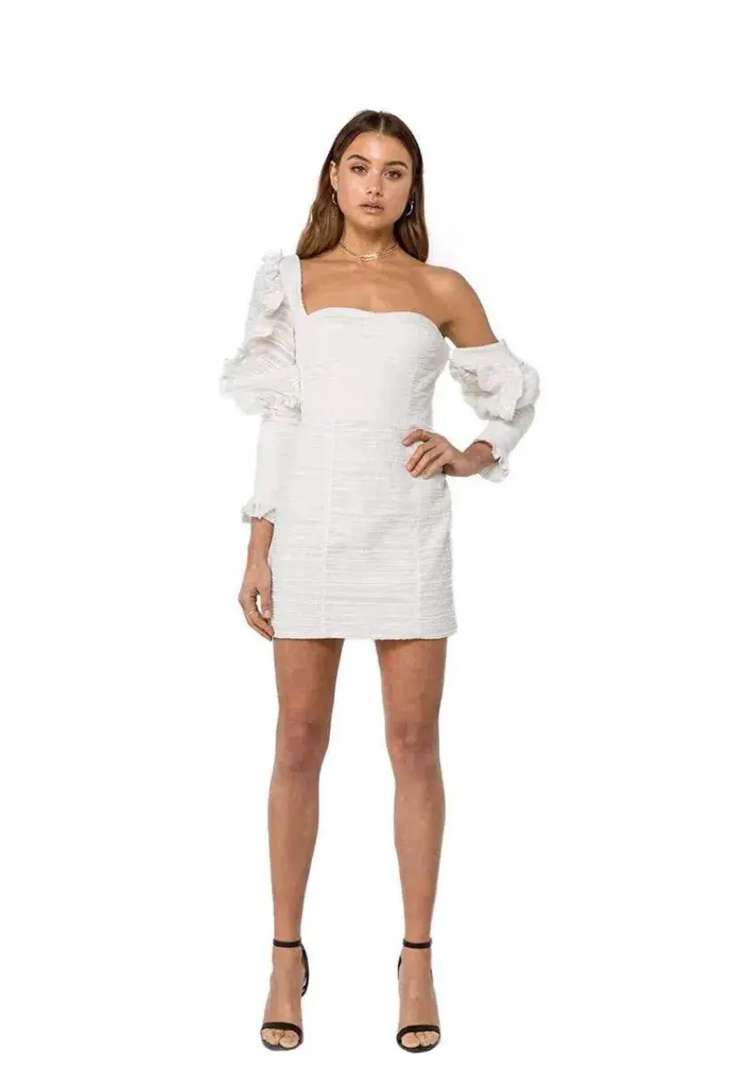 Asilio Asymmetric Mini Dress White size 6 for rent on The Volte - main image