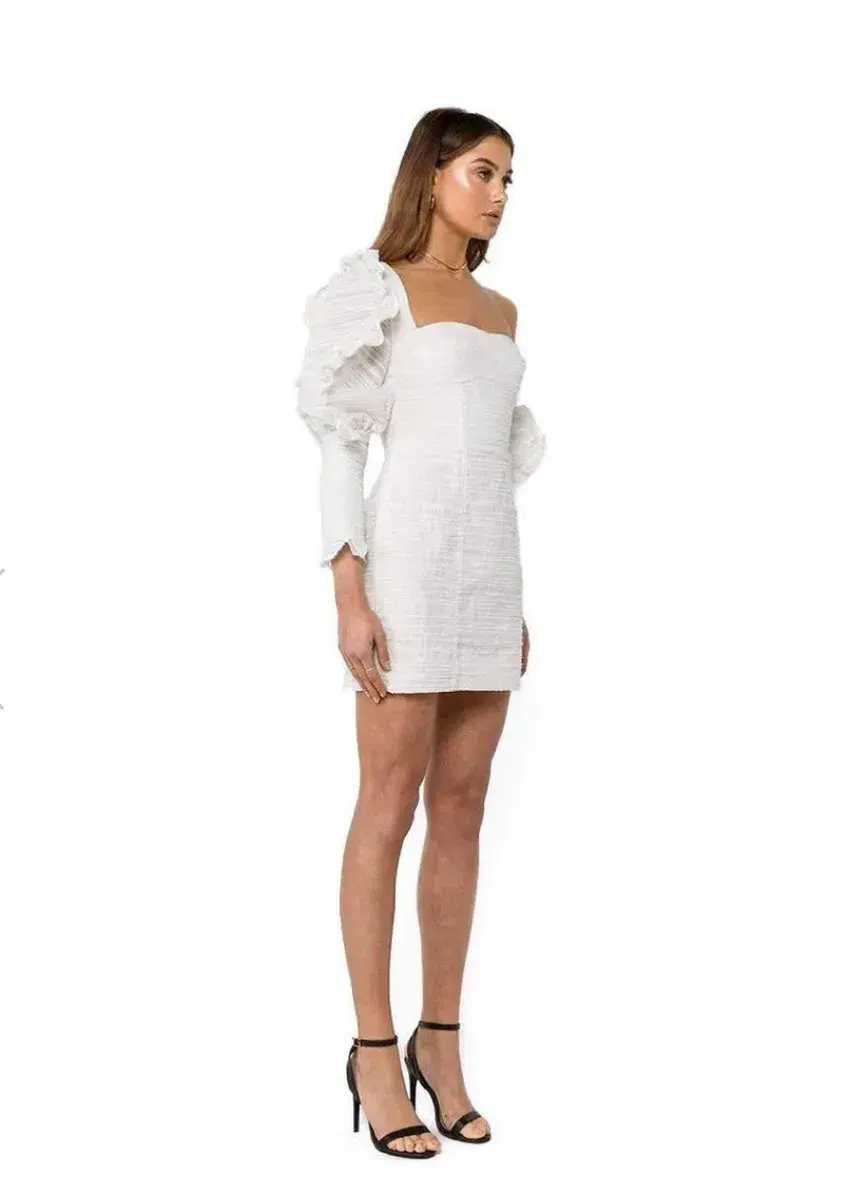 Asilio Asymmetric Mini Dress White size 6 - Image 3