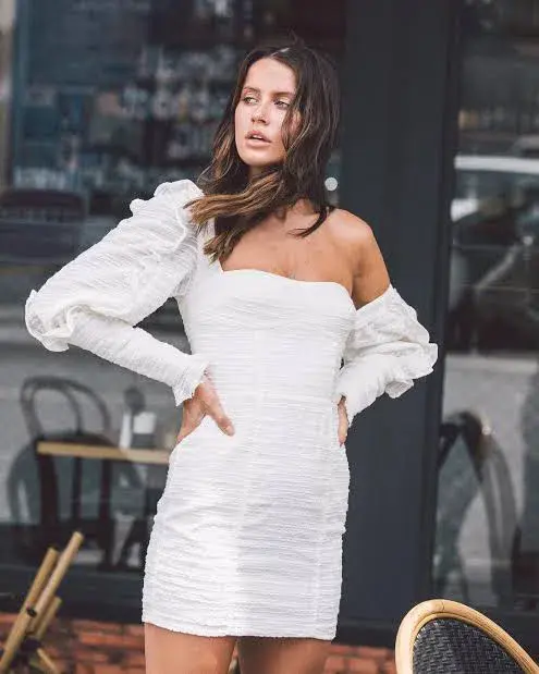 Asilio Asymmetric Mini Dress White size 6 - Image 4
