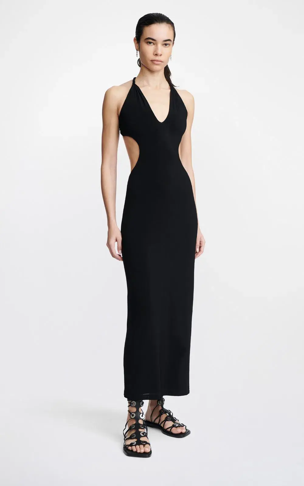 Dion Lee V Neck Rope Dress Black Size 8 - Image 1