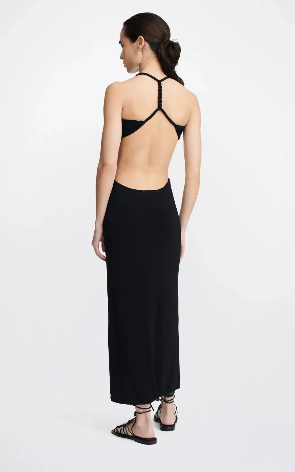 Dion Lee V Neck Rope Dress Black Size 8 - Image 2