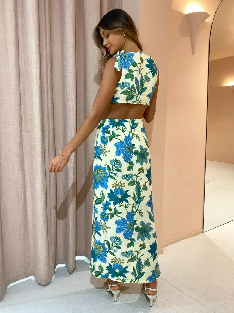 Sir The Label Alexandre Knot Dress In Marguerite Print Floral Size AU 10 - Image 5