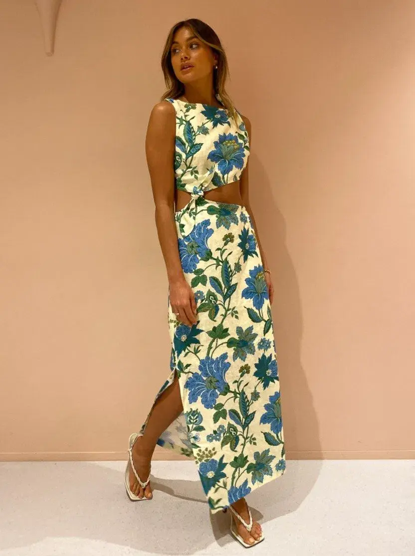 Sir The Label Alexandre Knot Dress In Marguerite Print Floral Size AU 10 - Image 6