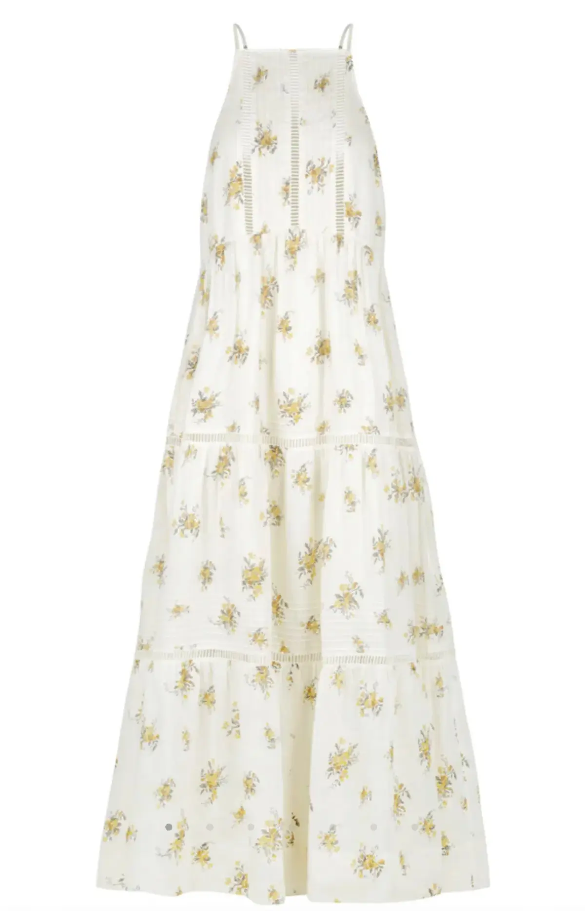 Shona Joy Lila Linen Pin Tuck Sleeveless Maxi Dress Floral Size 10 - Image 6