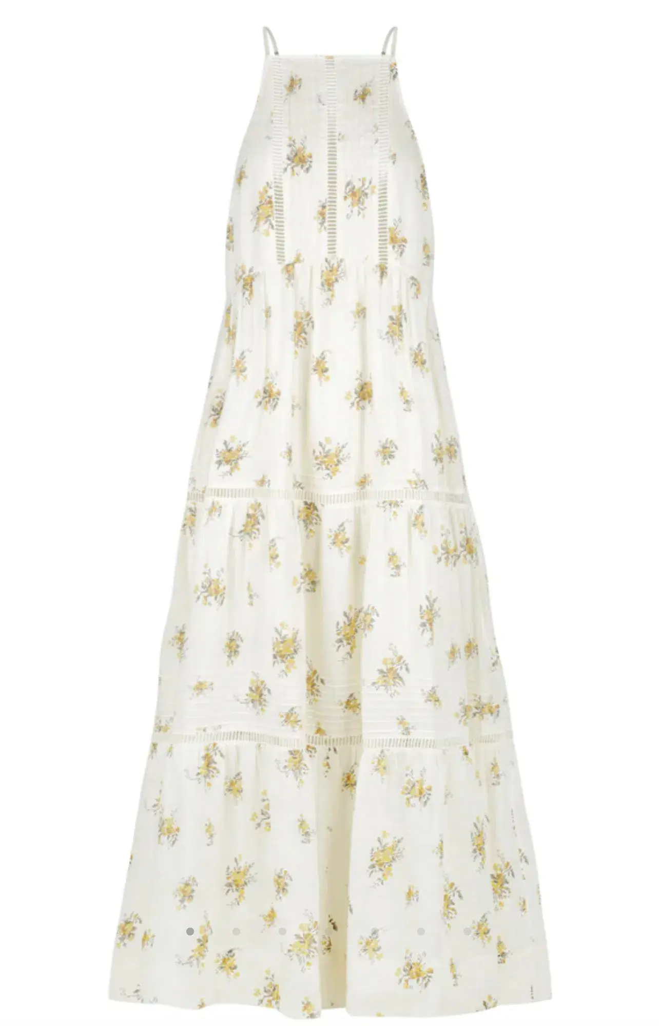 Shona Joy Lila Linen Pin Tuck Sleeveless Maxi Dress Floral Size 10 - Image 6