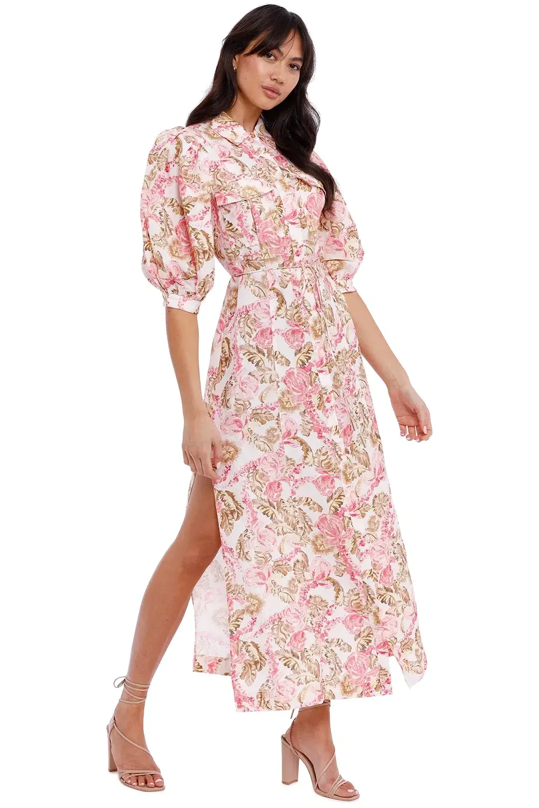 Significant Other Deanna  Dress Sangria Floral - Image 1