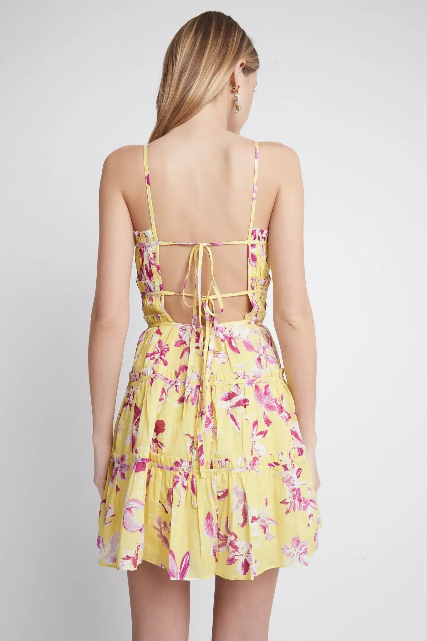 Aje Wildflower Mini Dress in Sunshine Fuchsia Floral Size 8 - Image 3