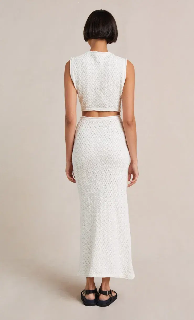 Bec & Bridge Effie Knit Cut Out Dress White Size 8  for rent on The Volte - main image