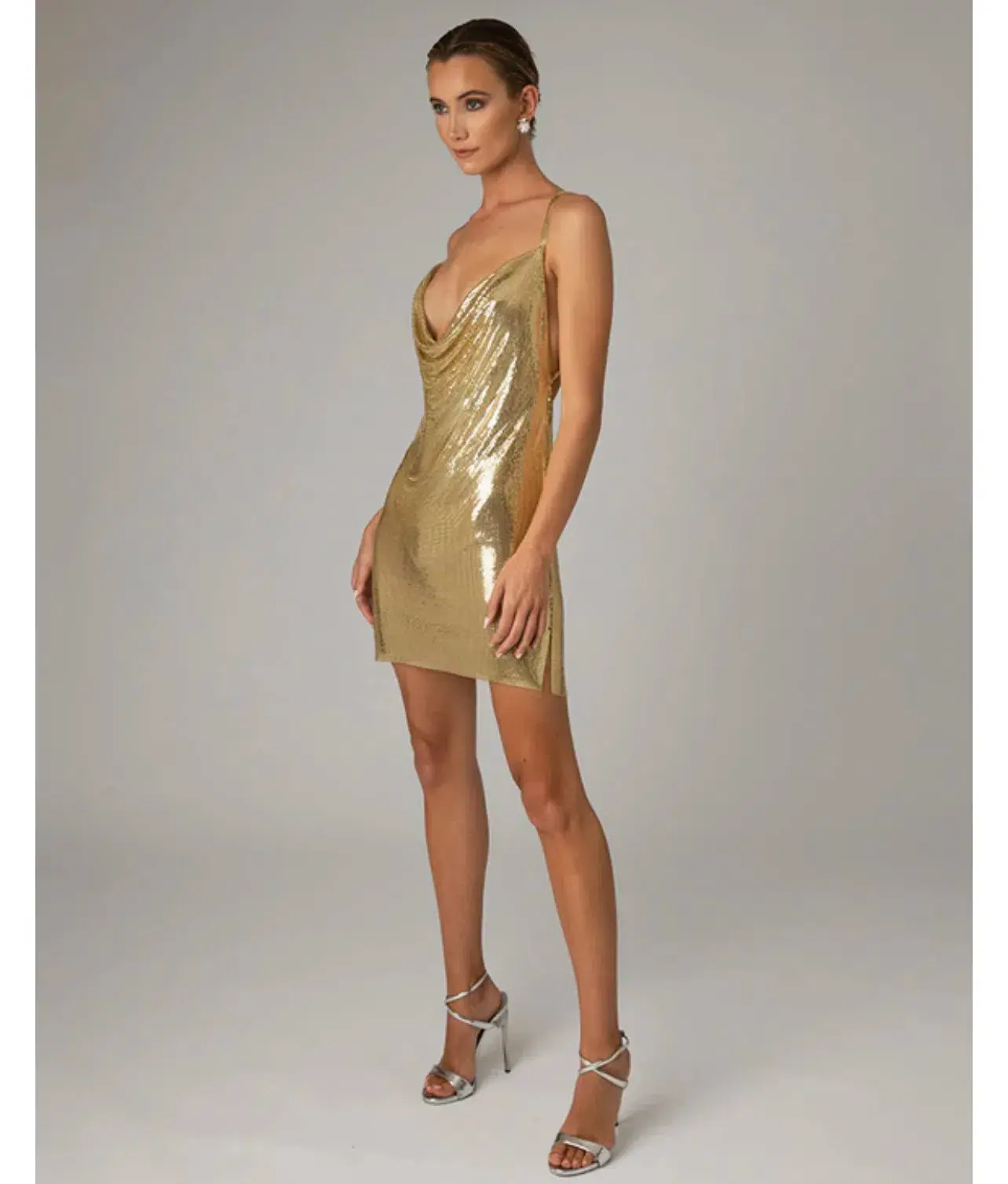 Constantina 18ct Gold Plated Metal Mesh Dress Size 8 - Image 1