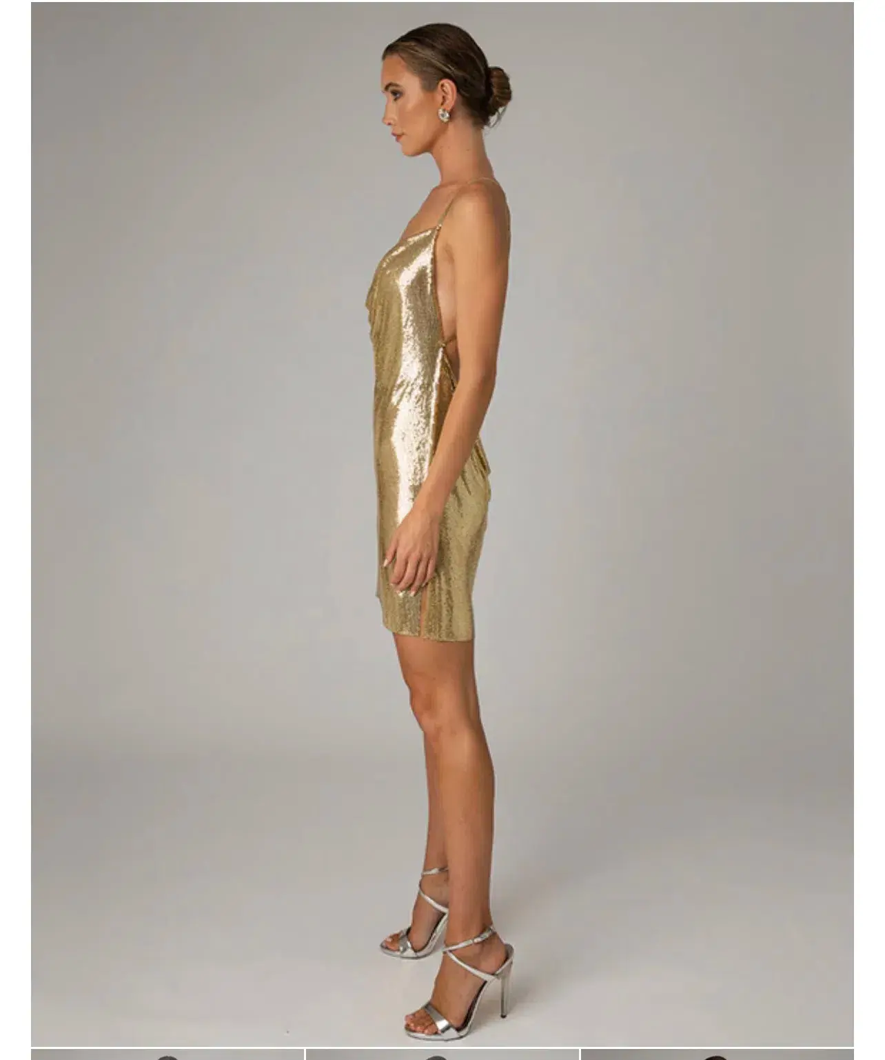 Constantina 18ct Gold Plated Metal Mesh Dress Size 8 - Image 3
