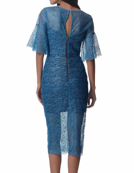 Ginger and Smart Tracery Dress with Sleeve Blue Size 10 - Image 2