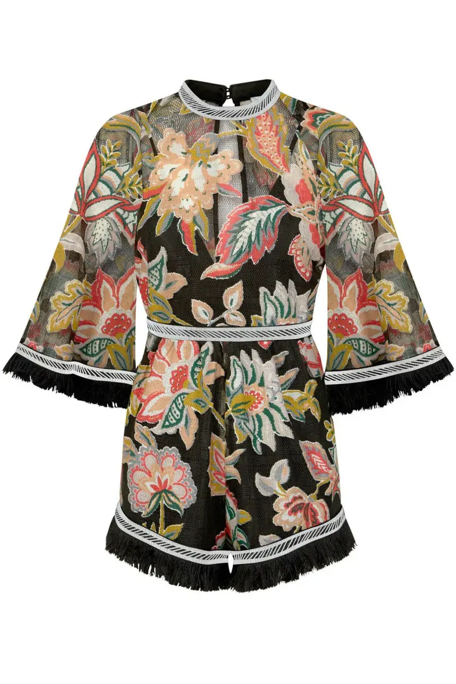 Alice McCall Georgie Boy Playsuit Black Floral Print Size 10  - Image 4