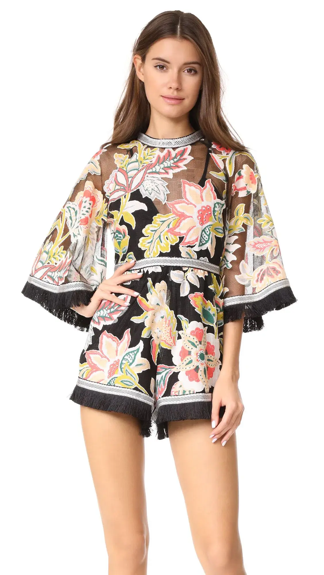 Alice McCall Georgie Boy Playsuit Black Floral Print Size 10  - Image 5