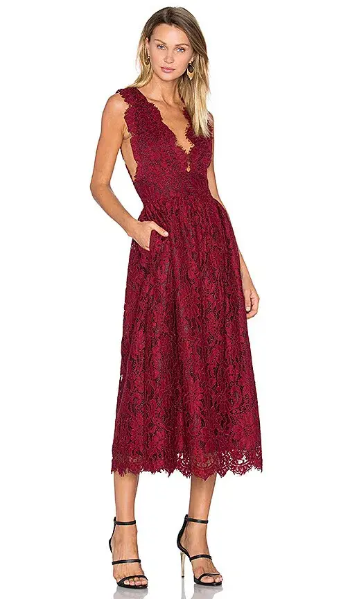 Bordeaux Adalynn Dress Burgundy Size 8-10 for rent on The Volte - main image