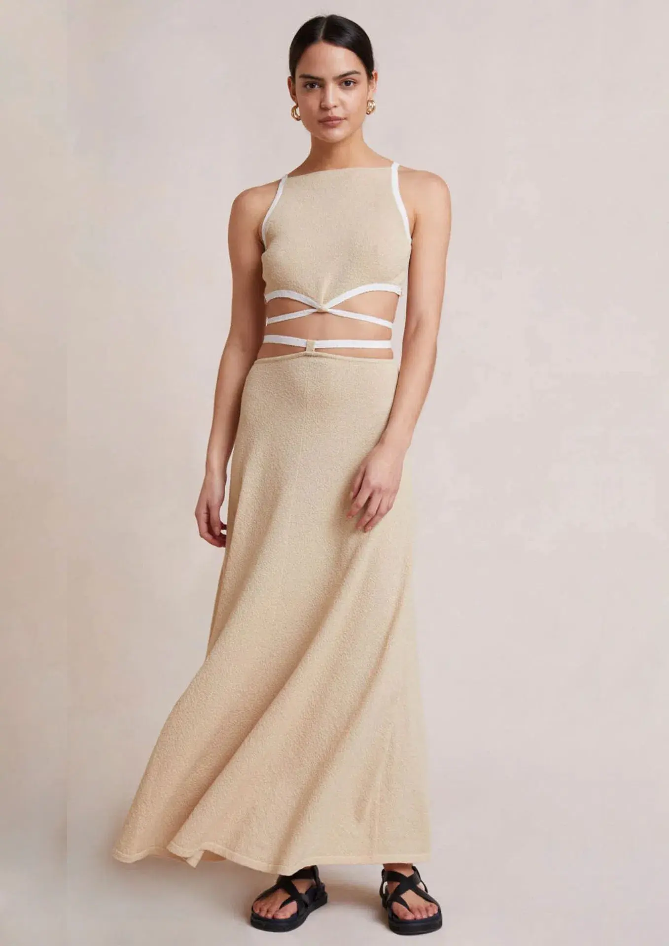 Bec & Bridge Lauryn Knit Top and Skirt Sets Cream/Sand Size 8 - Image 1