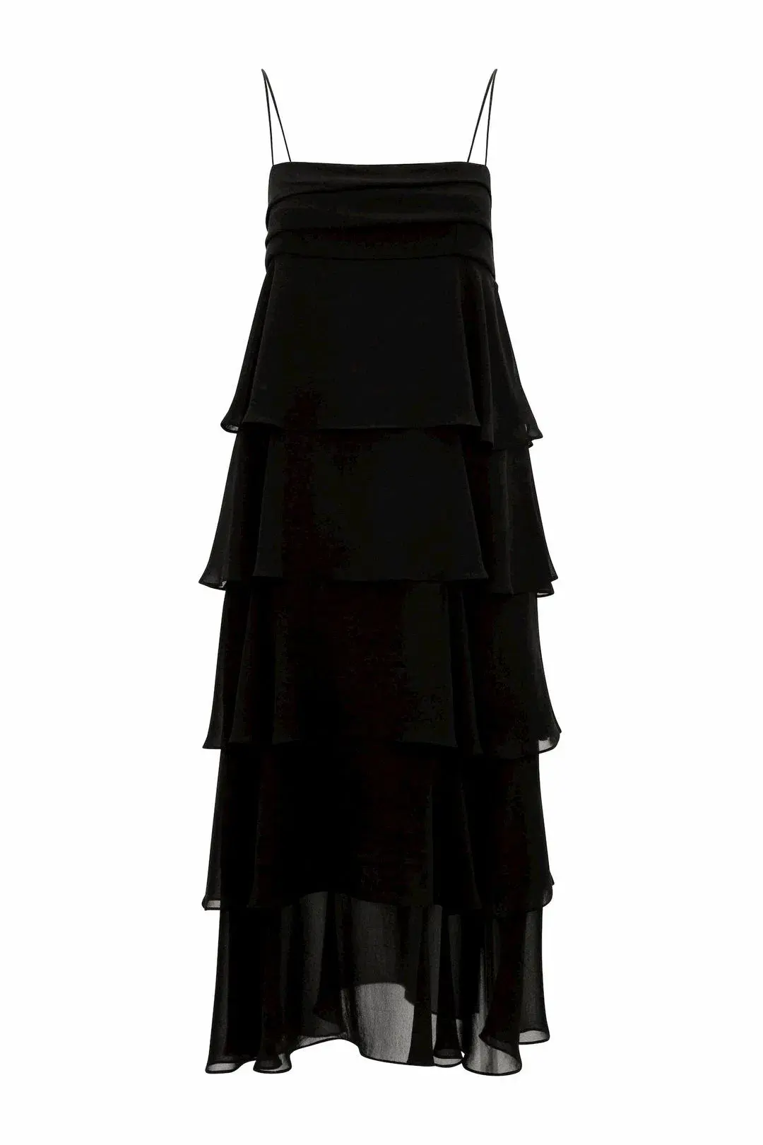 Carla Zampatti Tiered Midi Dress Navy Size 6 - Image 4