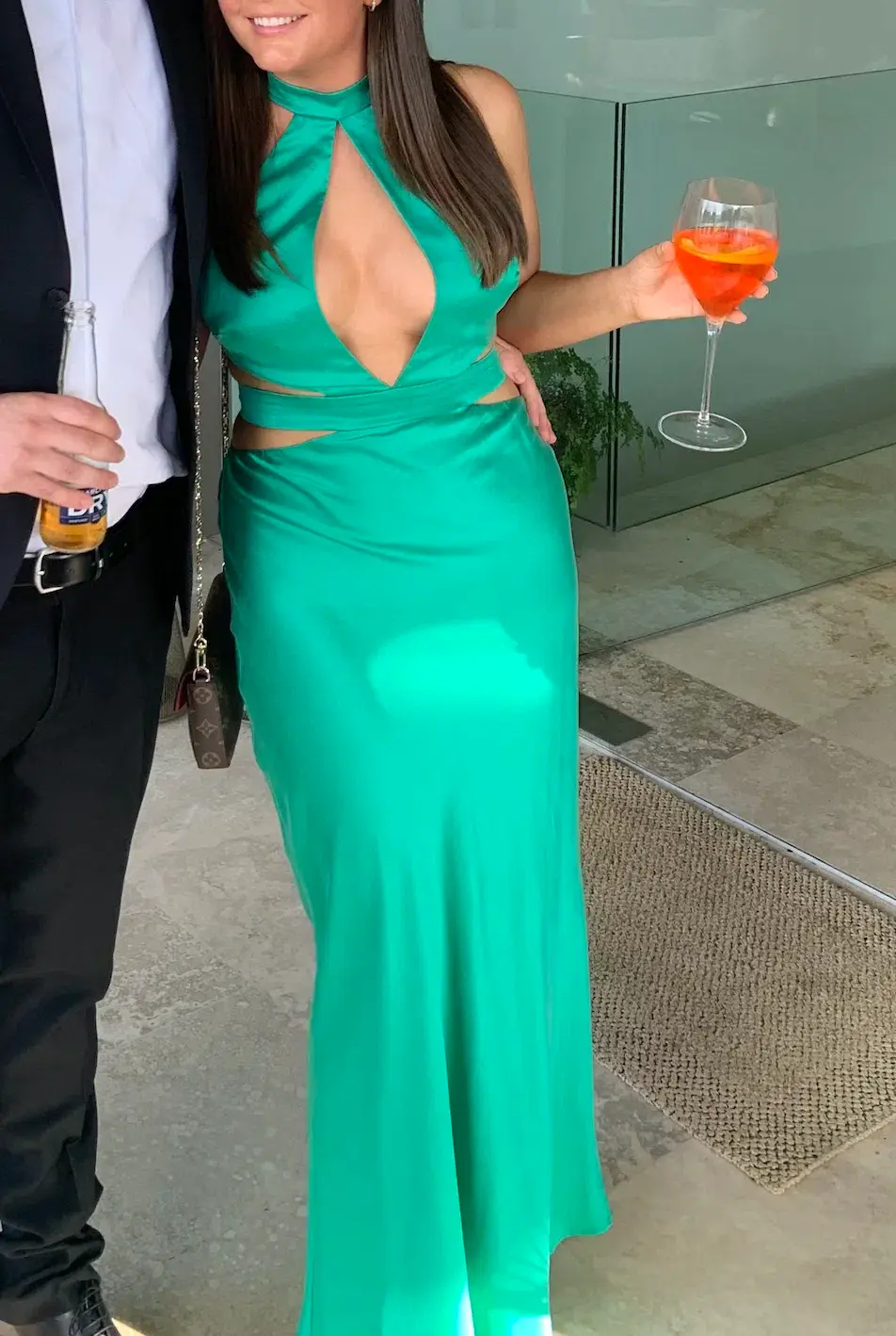 Auteur Emilie Solid Dress Green Size 10 for rent on The Volte - main image