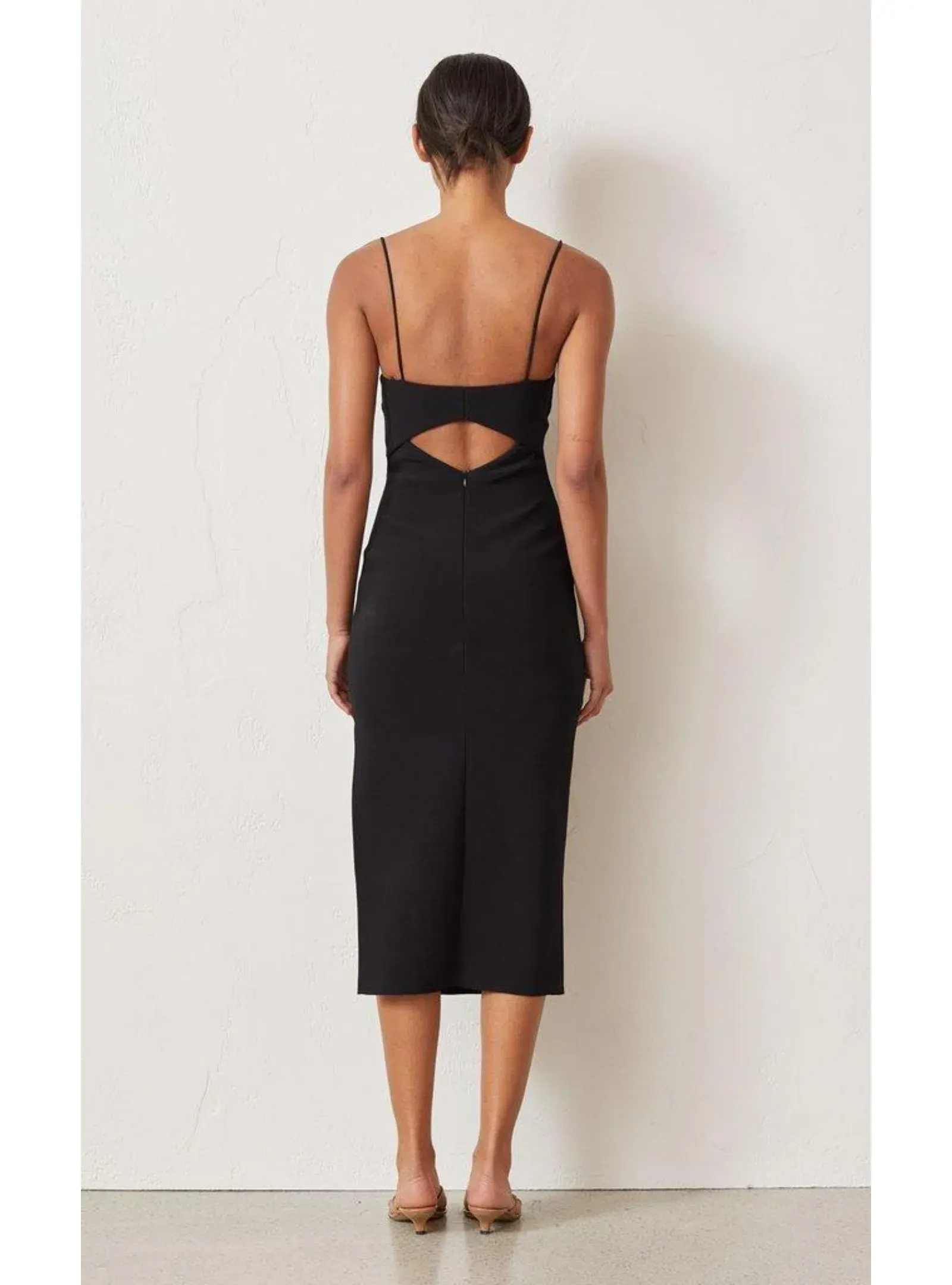 Bec & Bridge Be Mine Cut Out Midi Dress Black Size AU 6 - Image 3