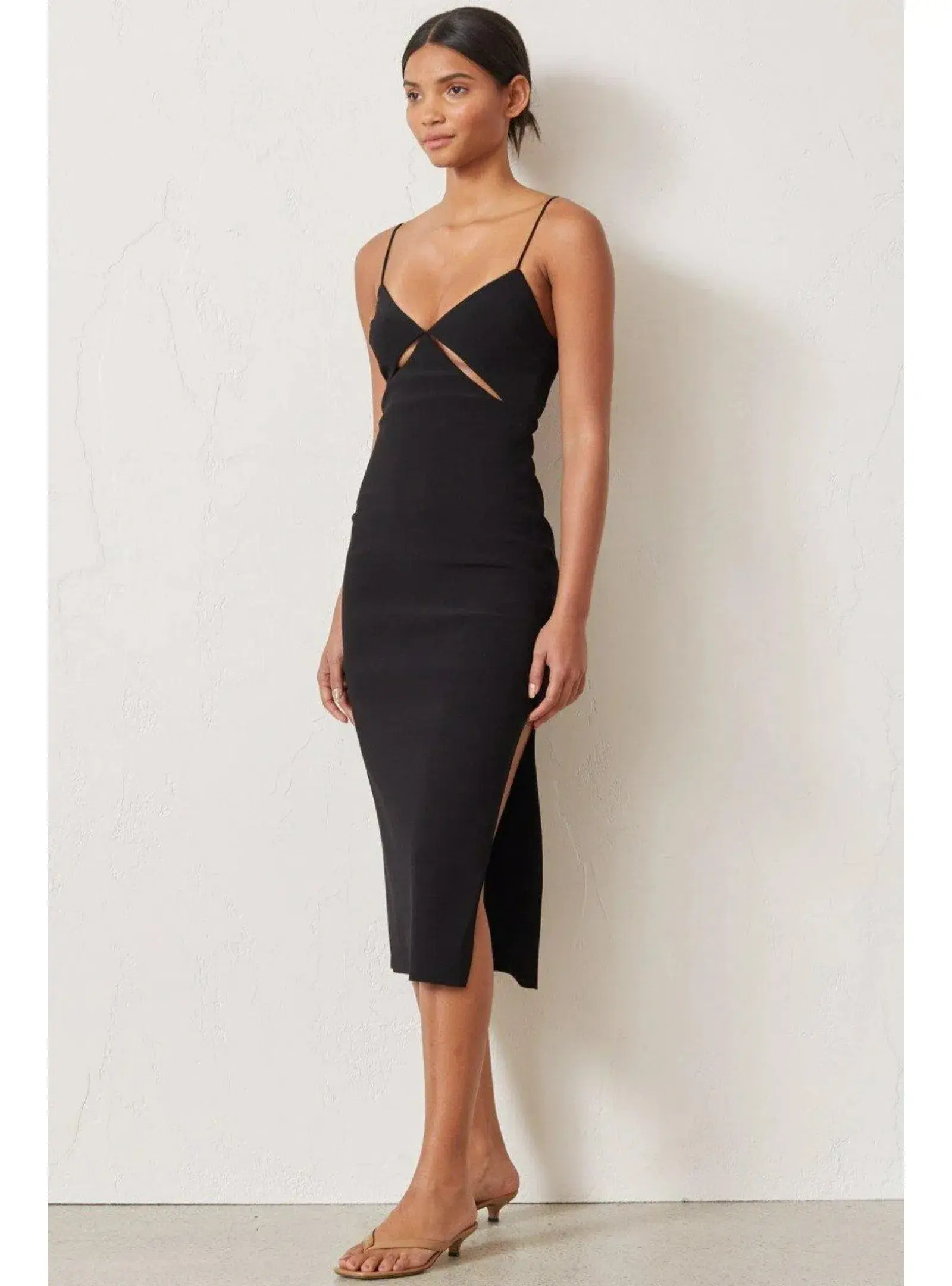 Bec & Bridge Be Mine Cut Out Midi Dress Black Size AU 6 - Image 2