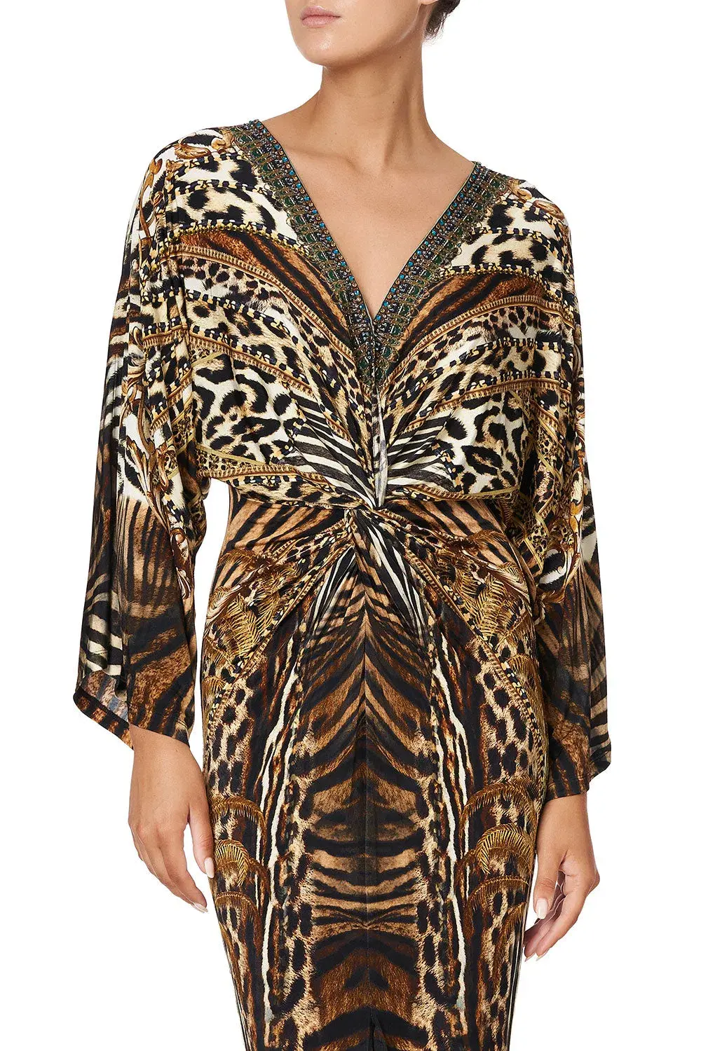 Camilla Berkeley St After Dark Long Split Front Twist Dress Print XXL - Image 4