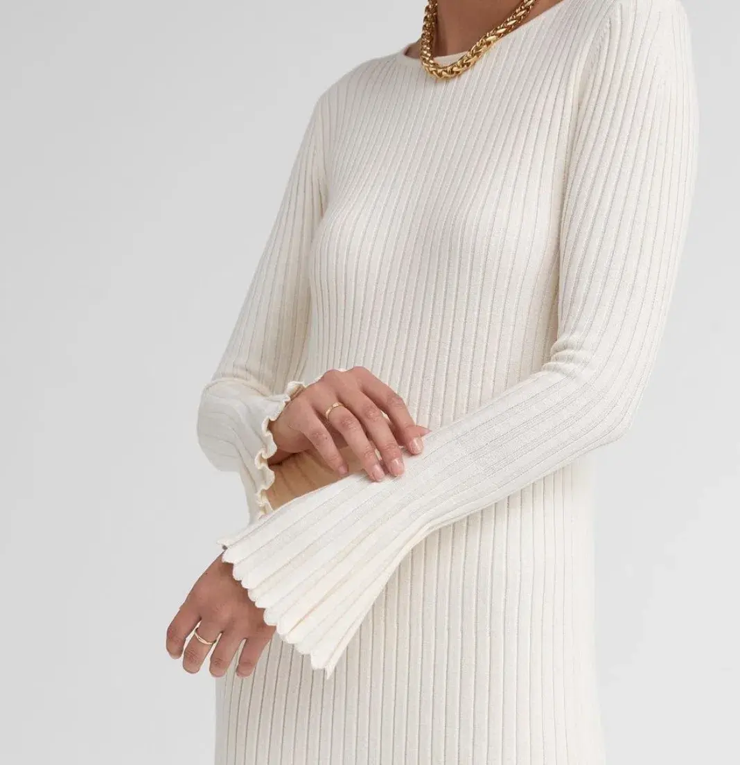 Friends with Frank The Cleo Dress Cream Size M  - Image 4