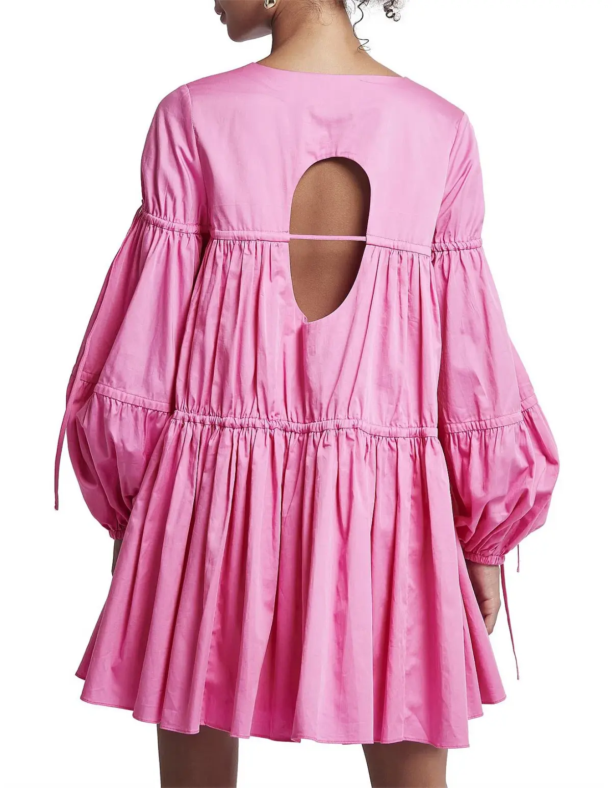 Aje Overture Gathered Smock Mini Dress Pink Size 10 - Image 3