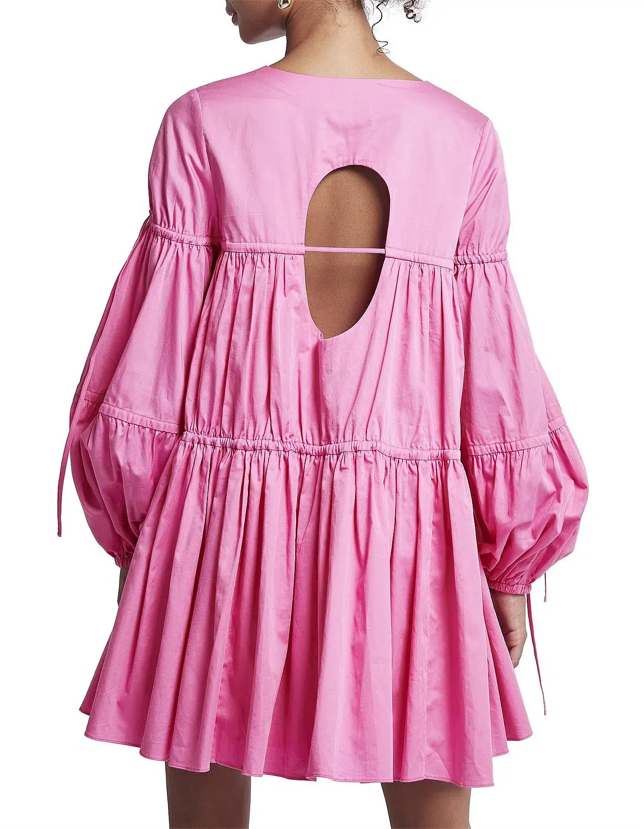 Aje Overture Gathered Smock Mini Dress Pink Size 10 - Image 3