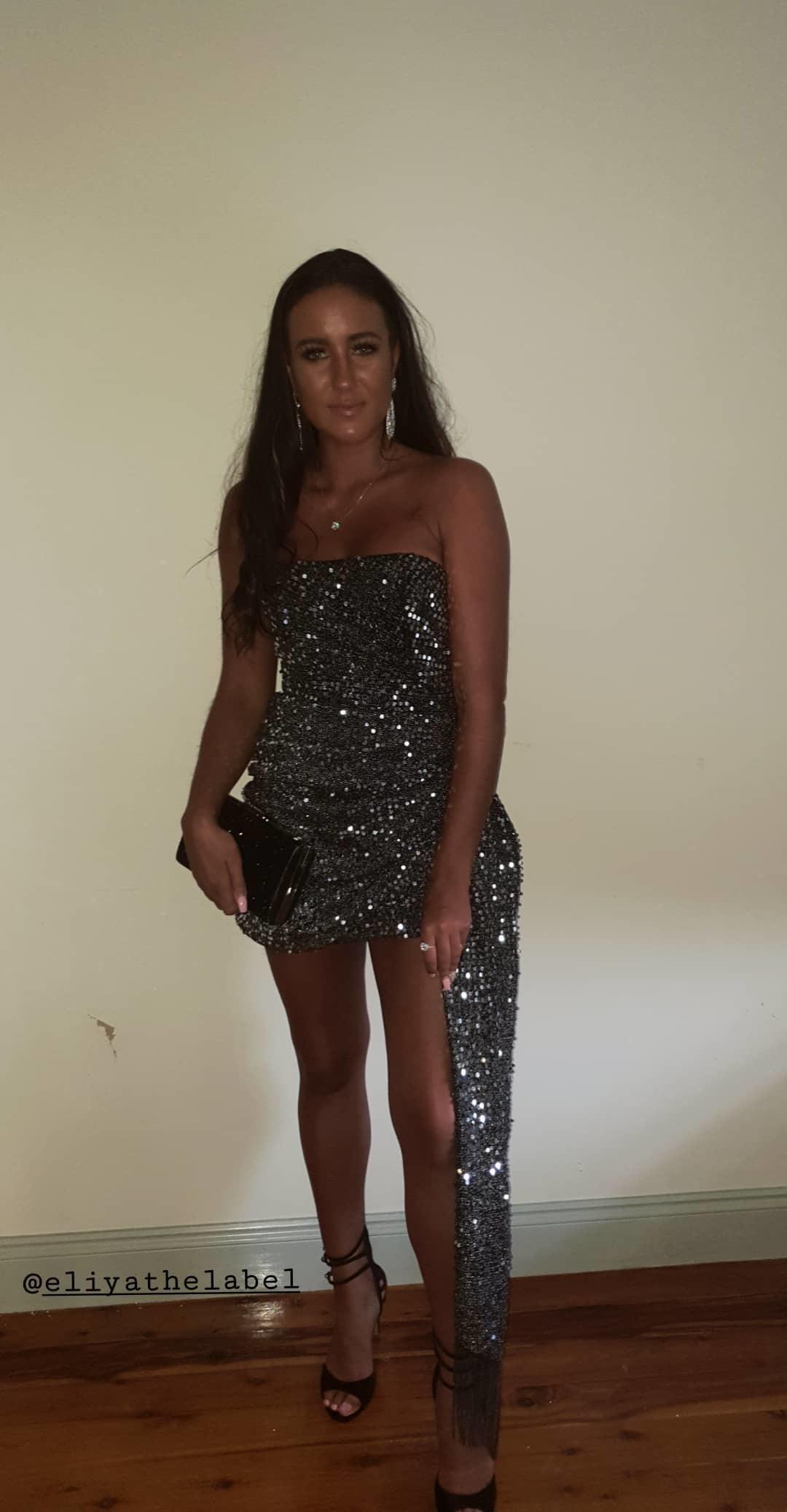 Eliya The Label Rozalia Dress Silver Size 8 for rent on The Volte - main image