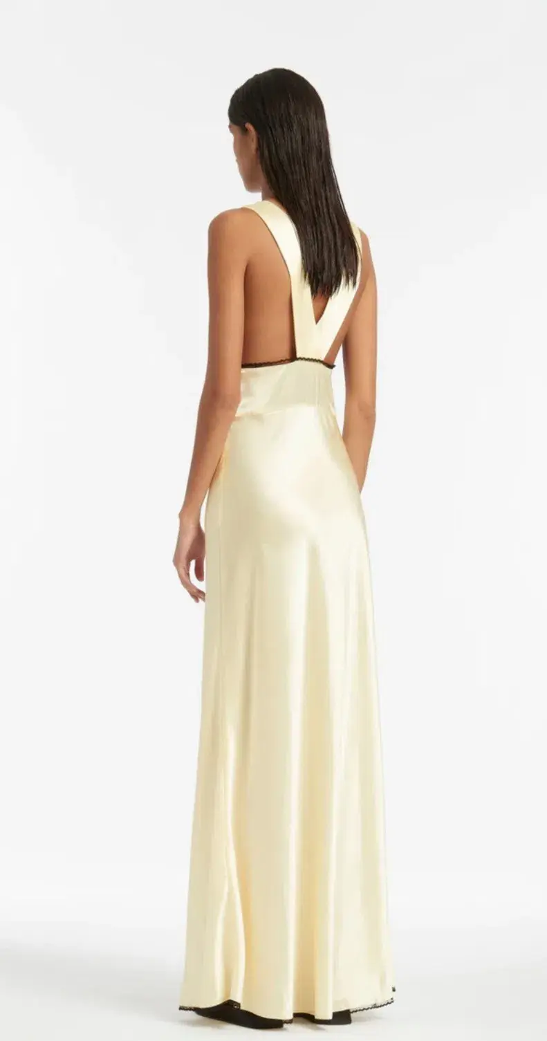 Sir the Label Willa (Aries) Cut Out Dress in Lemon Size 6 - Image 2