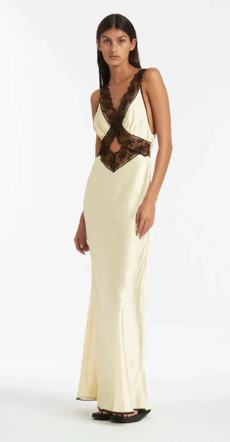 Sir the Label Willa (Aries) Cut Out Dress in Lemon Size 6 - Image 1