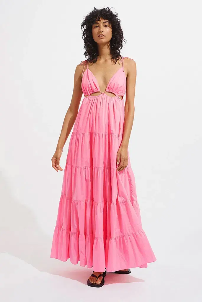 Steele Camellia Dress Neon Pink Size M - Image 2