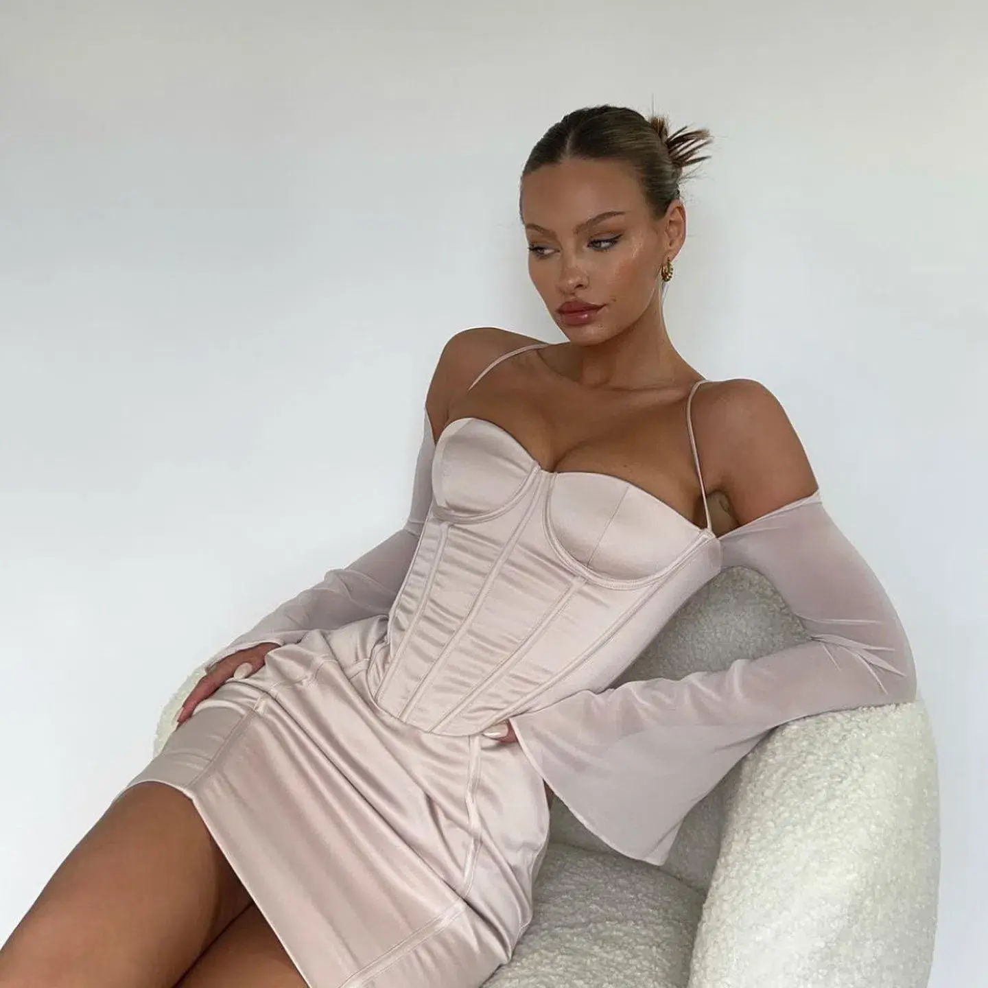 House of CB Isra Corset Mini Dress Pink Size AU 8 - Image 6