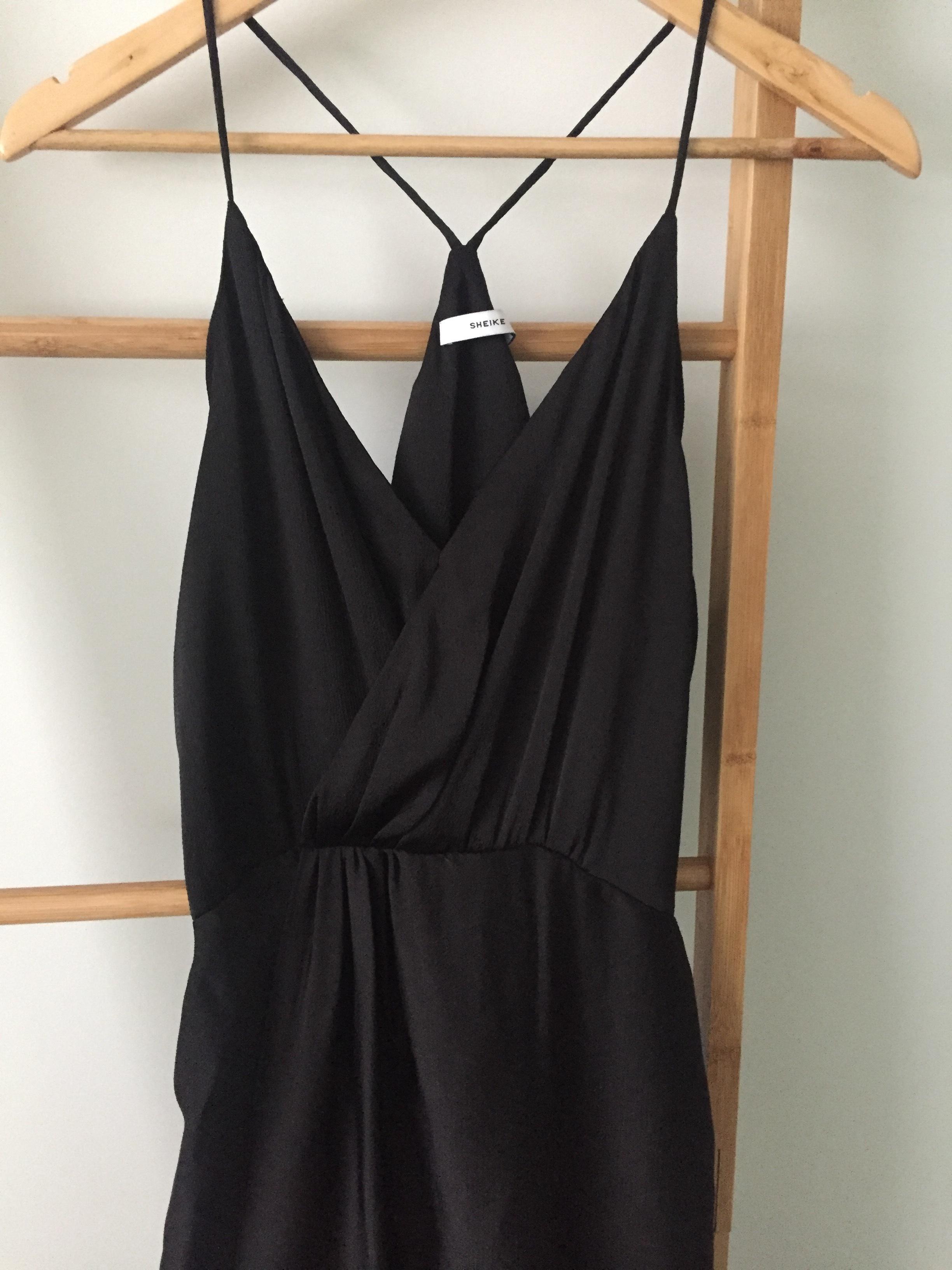 Sheike Black Asymmetrical Dress Size 14 - Image 2