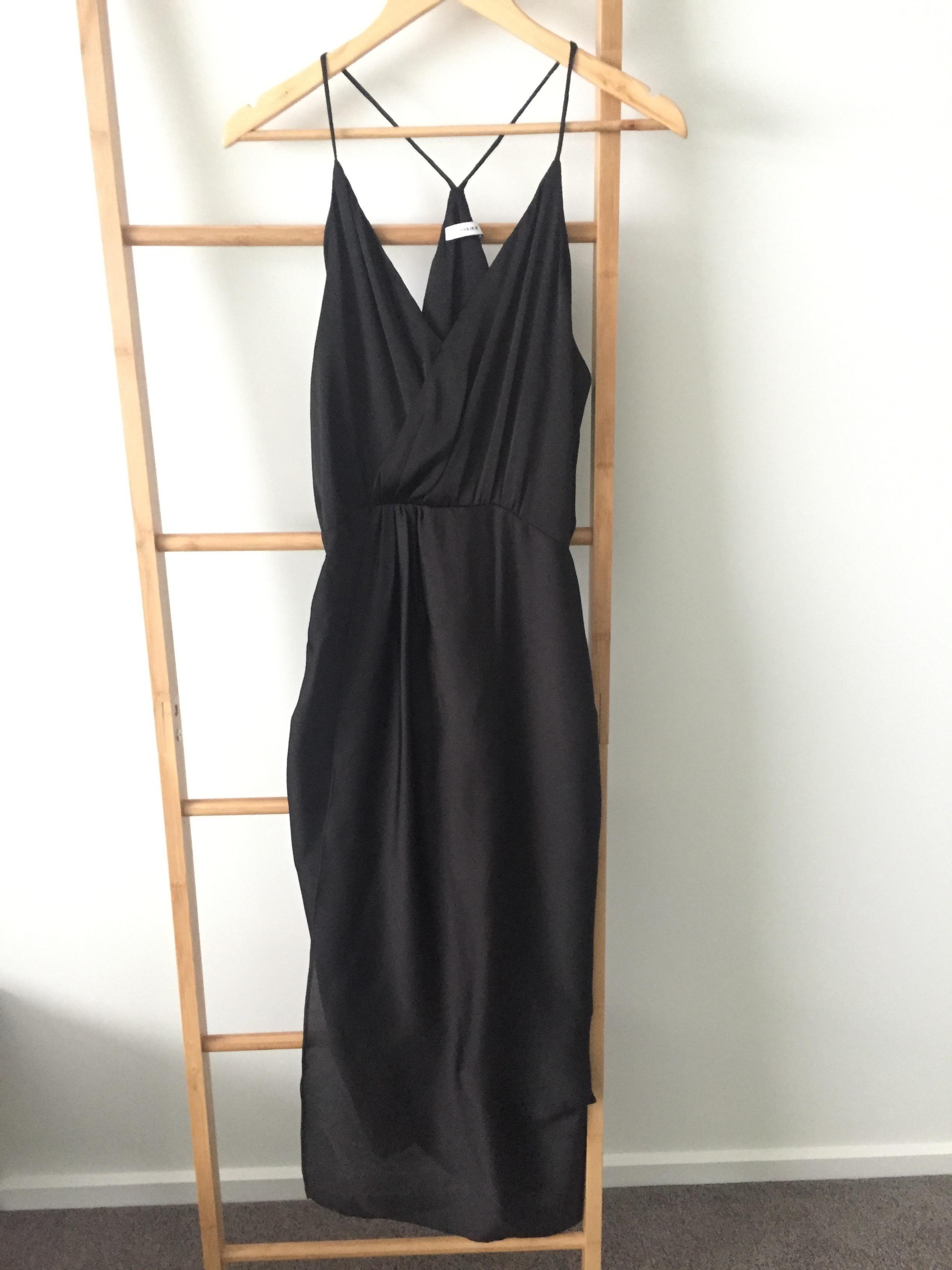 Sheike Black Asymmetrical Dress Size 14 - Image 3