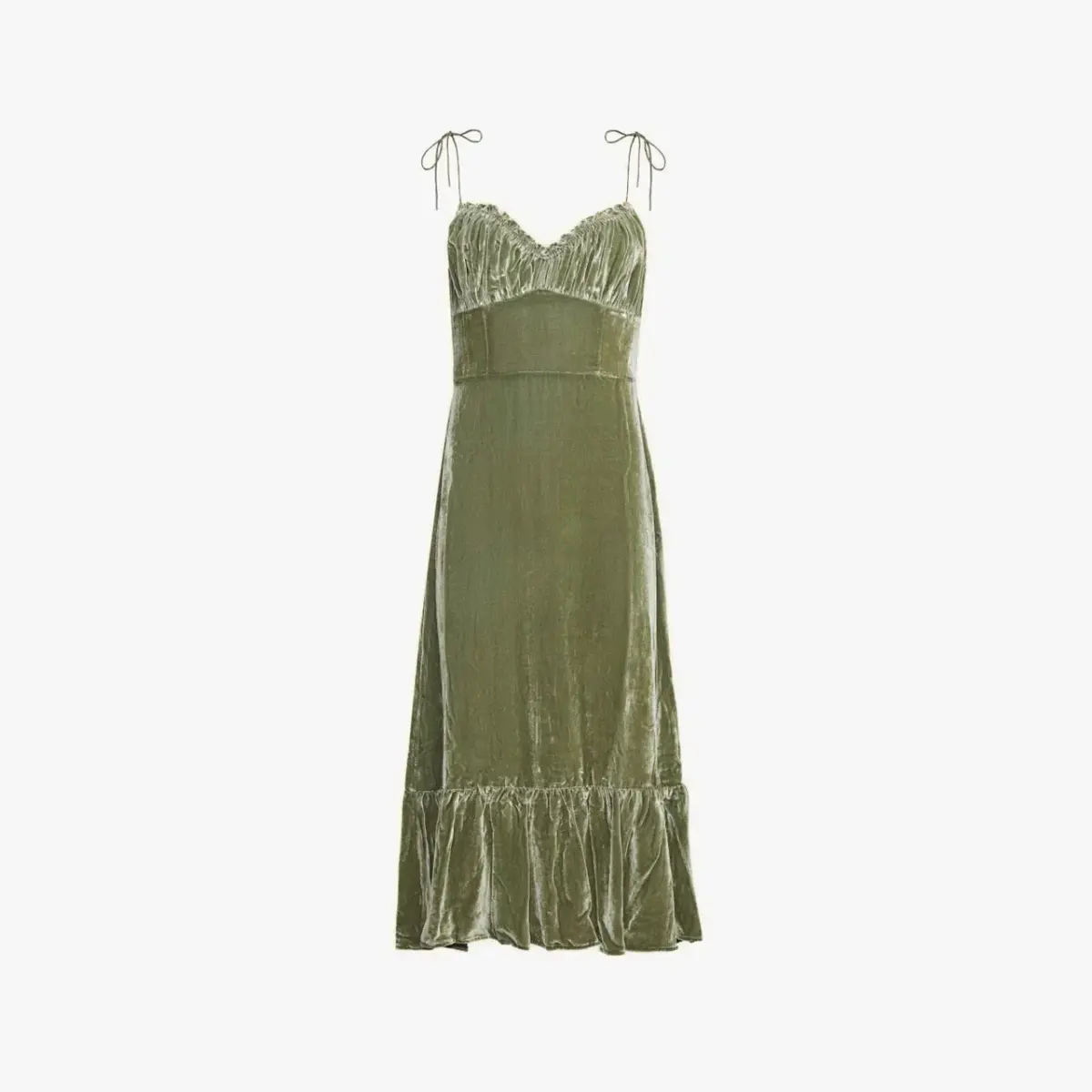 Reformation Oda Velvet Midi Dress Artichoke Size AU 4  - Image 1