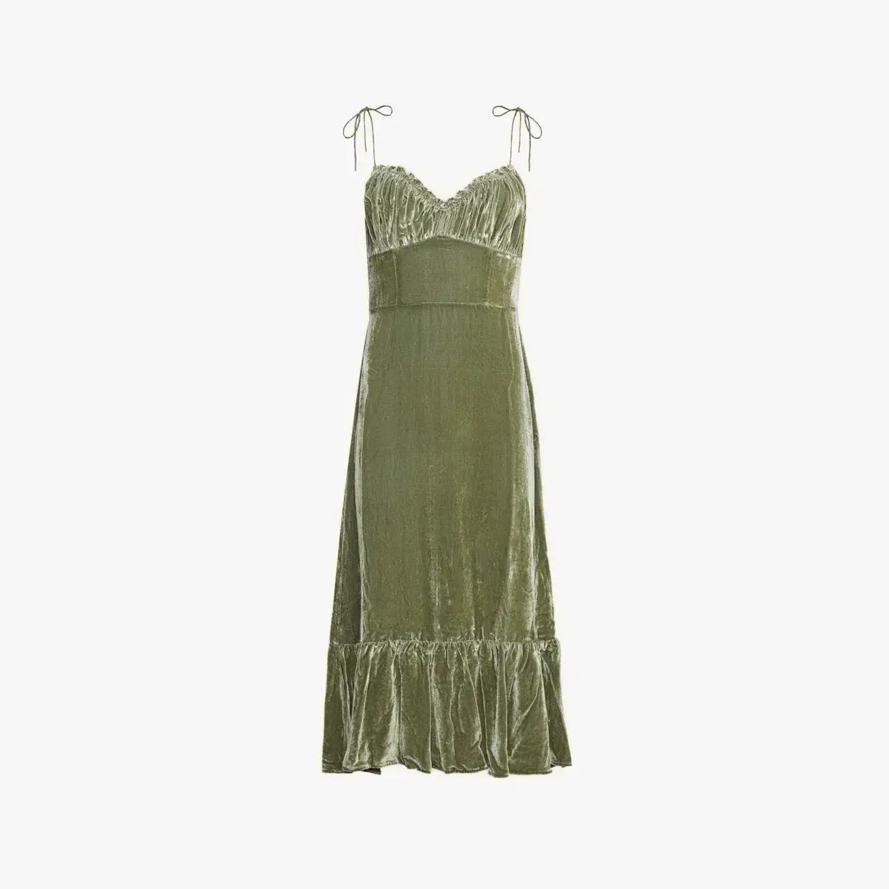 Reformation Oda Velvet Midi Dress Artichoke Size AU 4  - Image 1