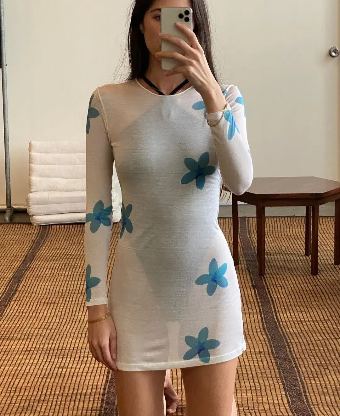 Tank Air Plumeria Mini Dress Print Size 6 for rent on The Volte - main image