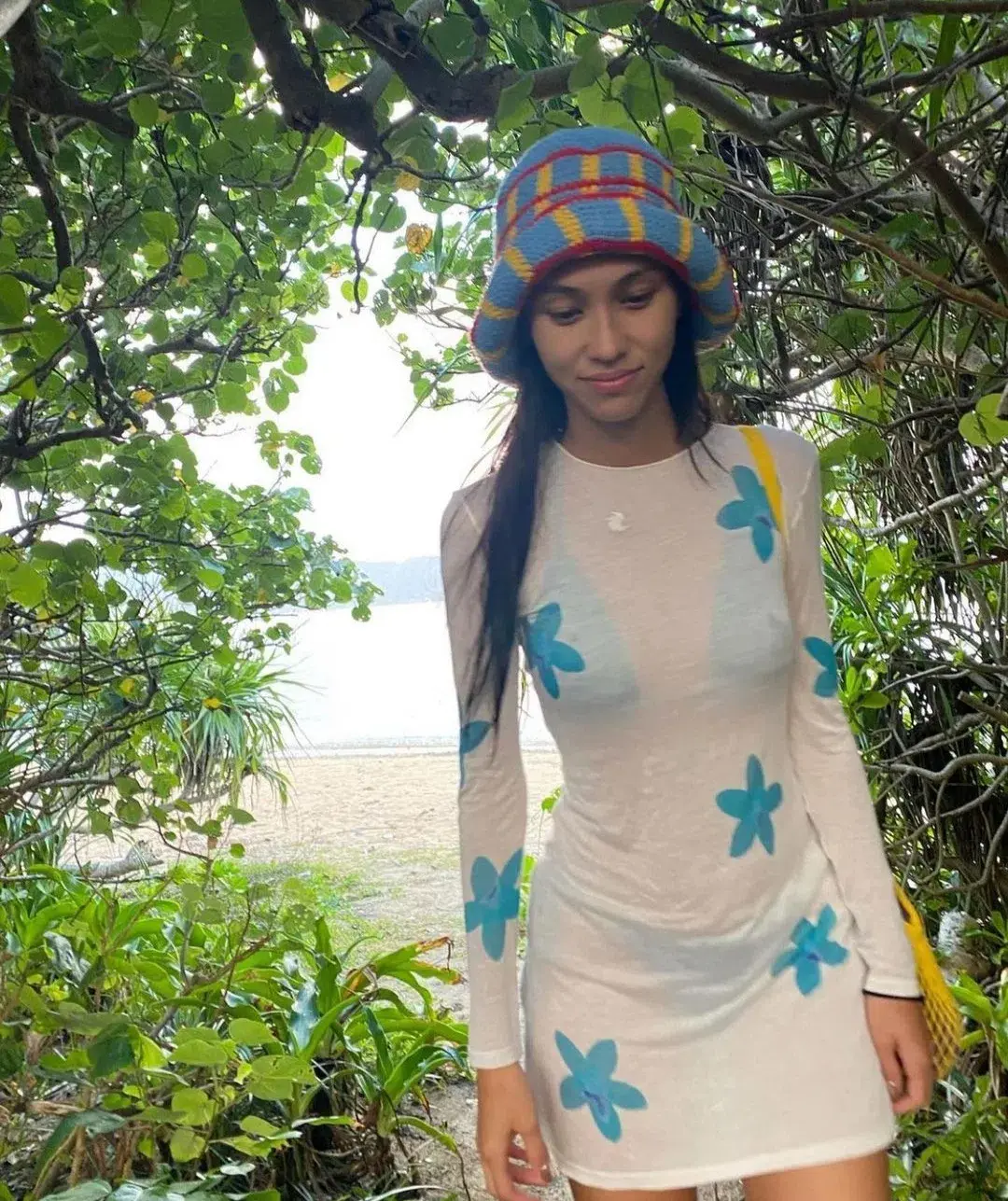 Tank Air Plumeria Mini Dress Print Size 6 for rent on The Volte - main image