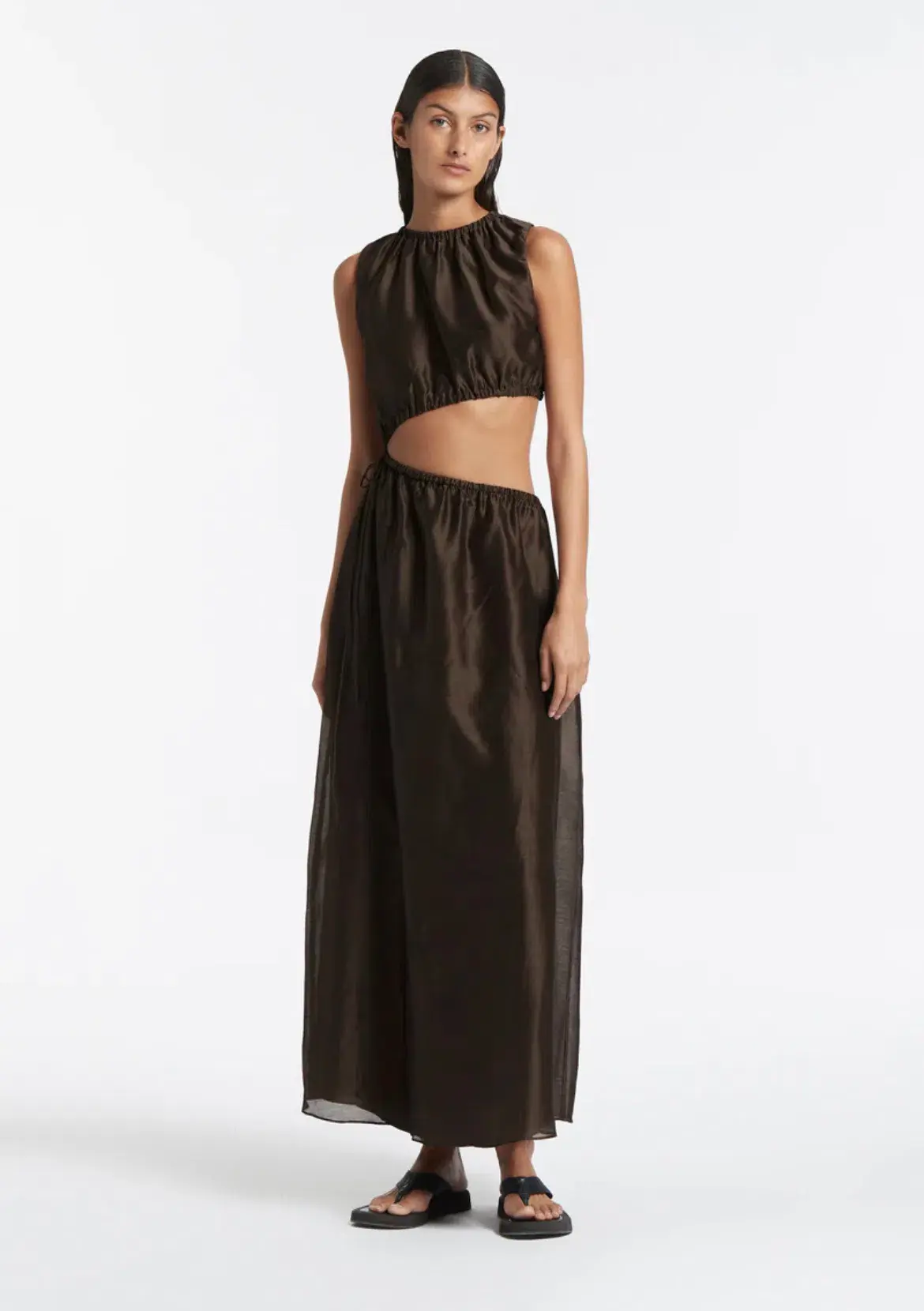 Sir the Label Anje Asymmetrical Cut Out Dress Brown Size 0 - Image 4