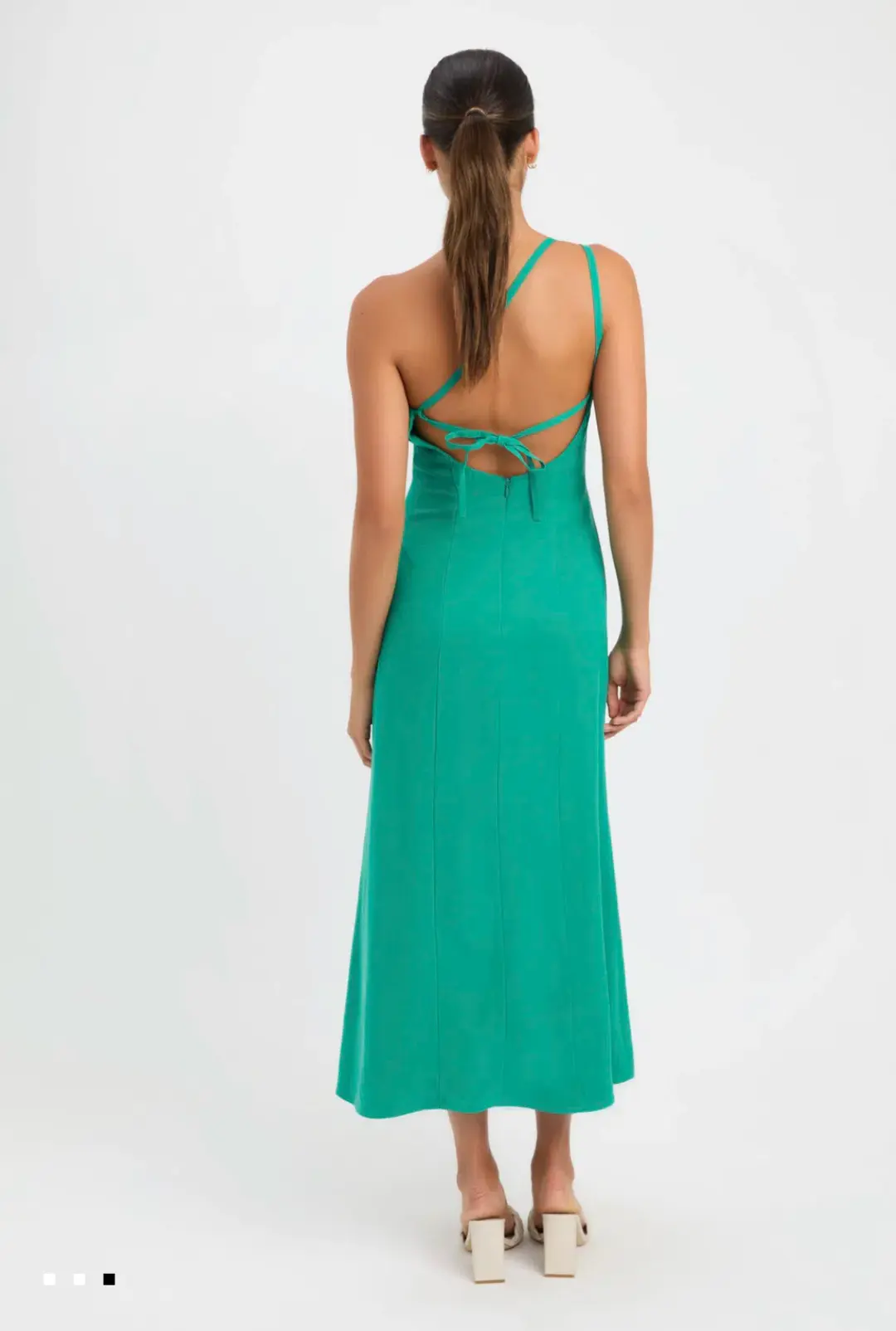 Kookai Clarisa Tie Midi Dress Green Size 10 for rent on The Volte - main image