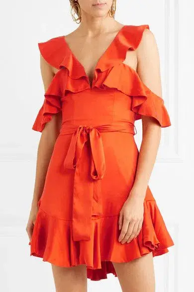 Zimmermann V Mini Dress Jaffa Size 0 / AU 8 - Image 3