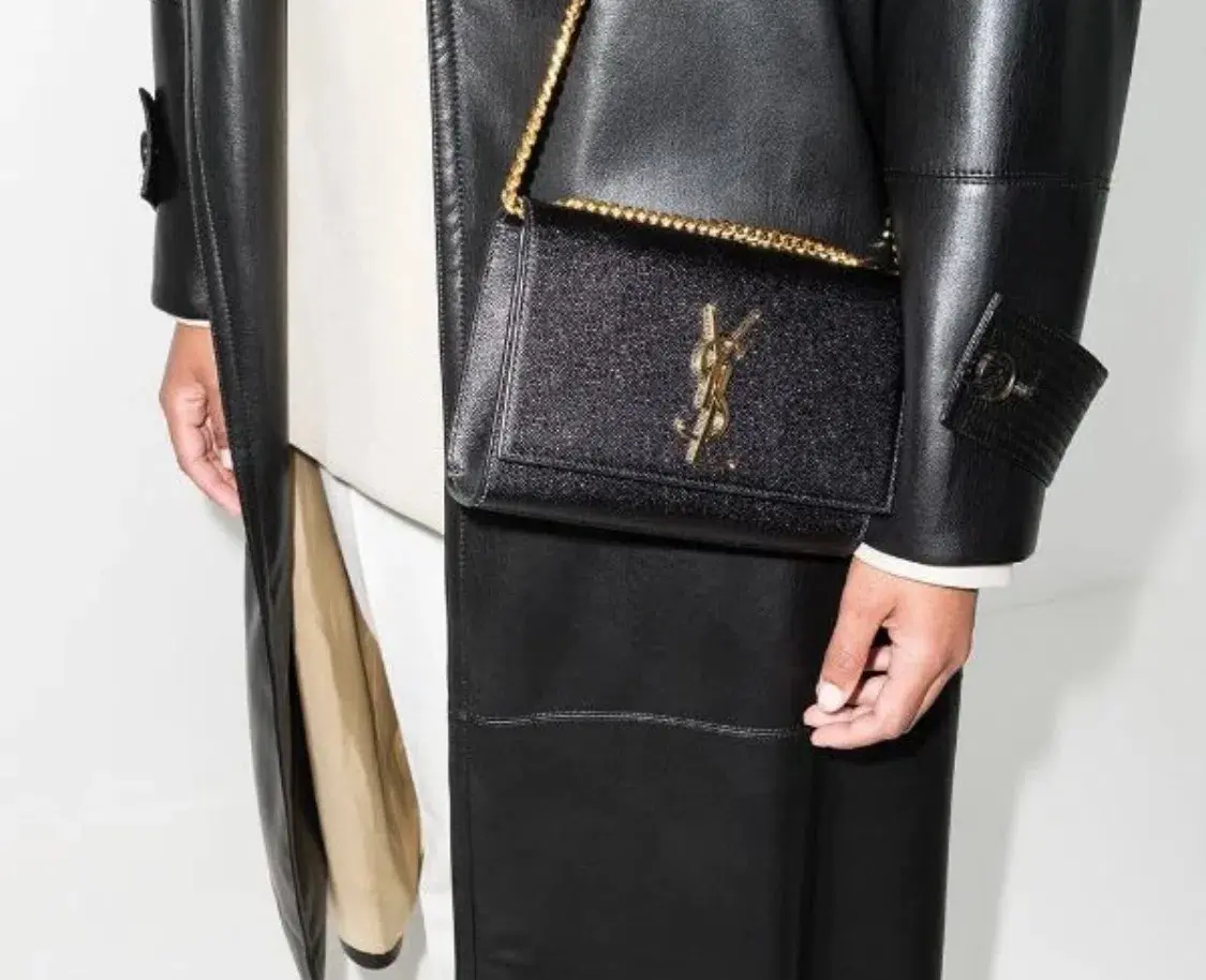 Saint Laurent Kate Textured Leather Handbag Black - Image 3