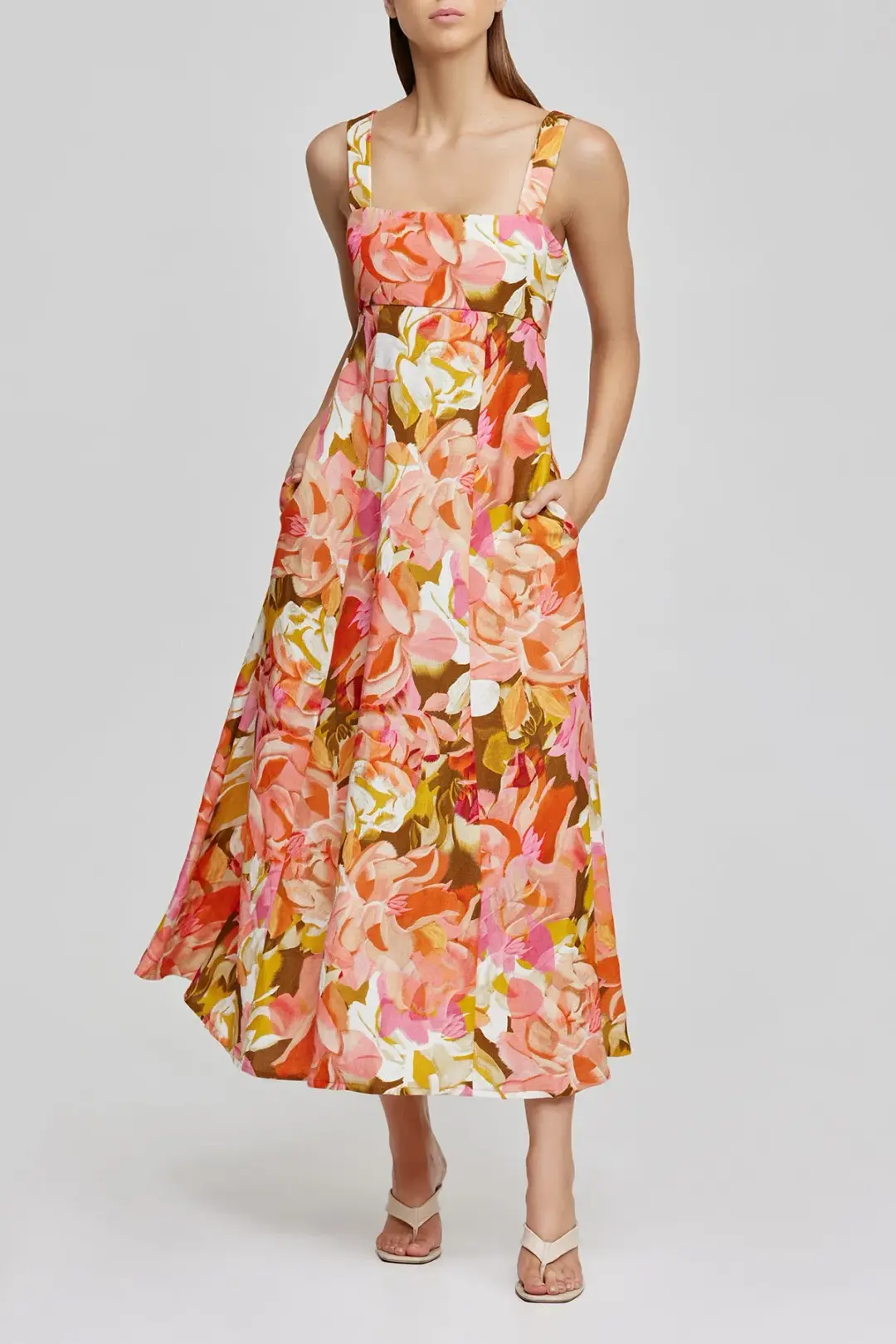 Acler Tate Midi Dress Floral Size 6  for rent on The Volte - main image