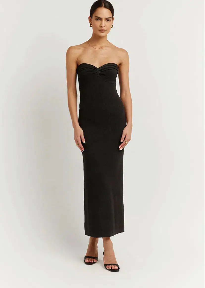 Dissh Anika Knit Midi DreSS Black Size 10  for rent on The Volte - main image