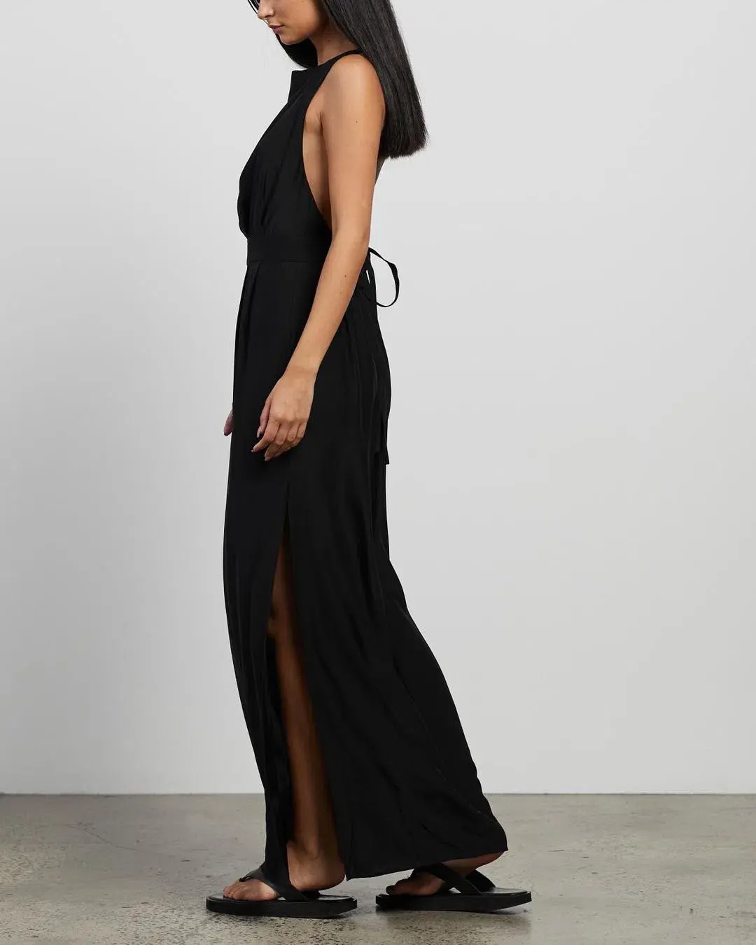 Matin Backless Silk Dress Black Size 10  - Image 5