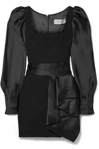 Silvia Tcherassi Dilek Wool-crepe And Silk-satin Mini Dress Size M - Image 3