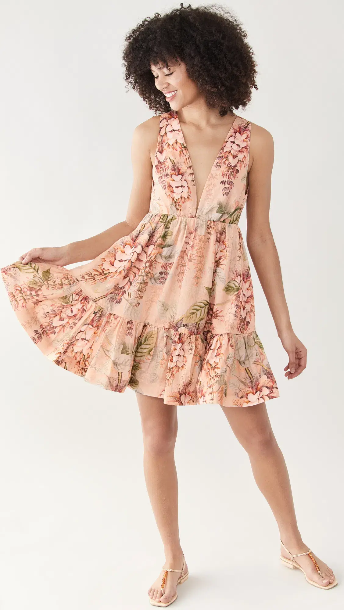 Zimmermann Candescent Plunge Neck Mini Print Size 0 - Image 1