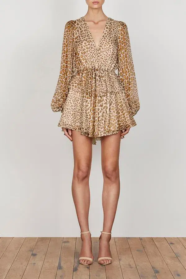 Shona Joy Ghetty Balloon Sleeve Mini Dress Print Size 10 - Image 1